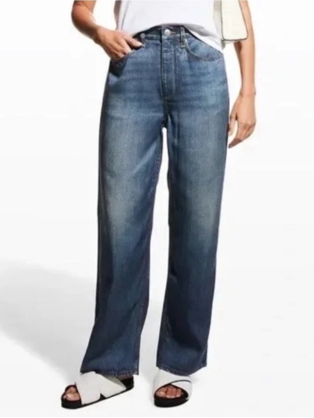 Rag & Bone Liquid Miramar Logan Wide-Leg Sweatpant Jeans 27